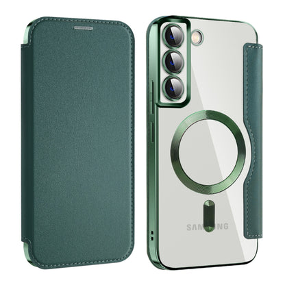 Coque MagSafe pour Samsung Galaxy S22+ 5G S906, Techsuit, SmartMag Book, Vert