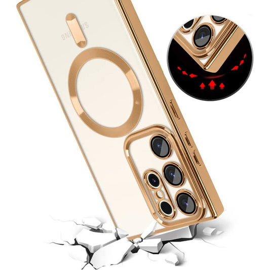 Custodia MagSafe per Samsung Galaxy S22 Ultra 5G S908, Techsuit, Luxury Crystal, Nera