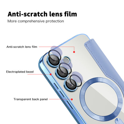 Coque MagSafe pour Samsung Galaxy S23 FE S711, Techsuit, SmartMag Book, Bleu