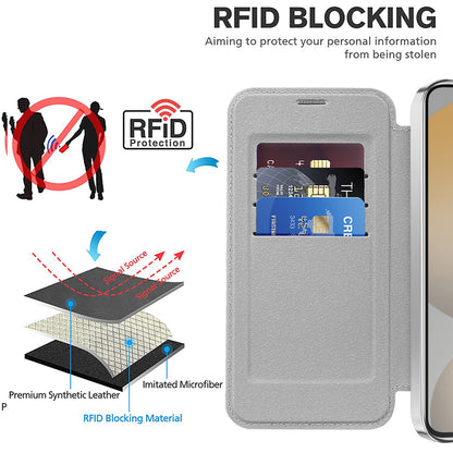 Coque MagSafe pour Samsung Galaxy S23 FE S711, Techsuit, SmartMag Book, Gris