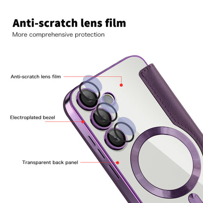 Custodia MagSafe per Samsung Galaxy S23 FE S711, Techsuit, SmartMag Book, Viola