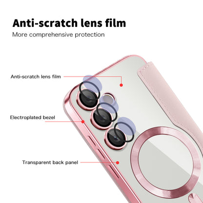 Coque MagSafe pour Samsung Galaxy S23 FE S711, Techsuit, SmartMag Book, Rose