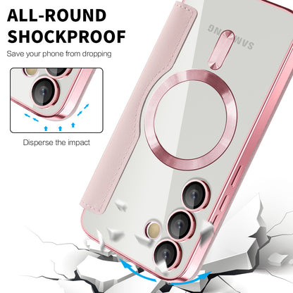 Coque MagSafe pour Samsung Galaxy S23 FE S711, Techsuit, SmartMag Book, Rose