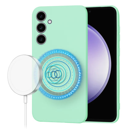 Custodia MagSafe per Samsung Galaxy S23 FE S711, Techsuit, SoftFlex, Verde Chiaro