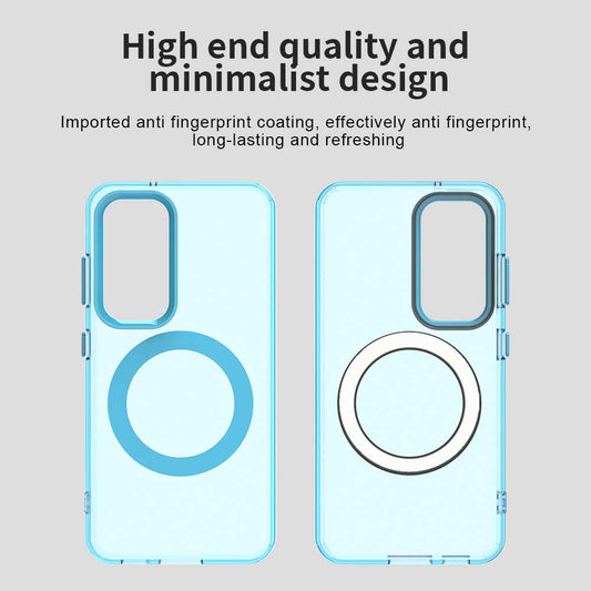Coque MagSafe pour Samsung Galaxy S23+ S916, Techsuit, CandyCase, Bleue
