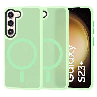 Coque MagSafe pour Samsung Galaxy S23+ S916, Techsuit, HaloFrost, Vert Clair