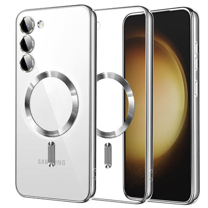 Coque MagSafe pour Samsung Galaxy S23+ S916, Techsuit, Luxury Crystal, Argentée