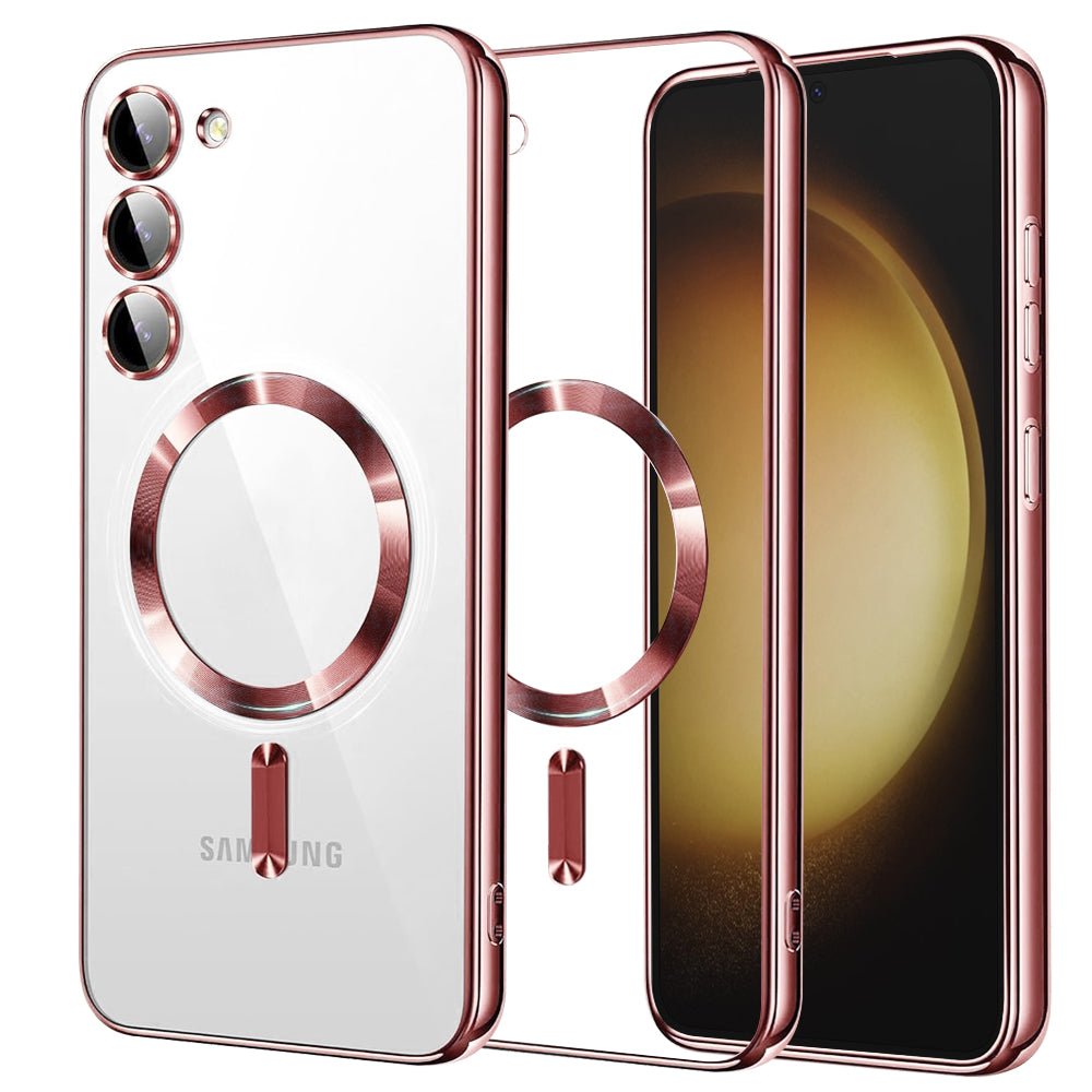 Coque MagSafe pour Samsung Galaxy S23+ S916, Techsuit, Luxury Crystal, Rose