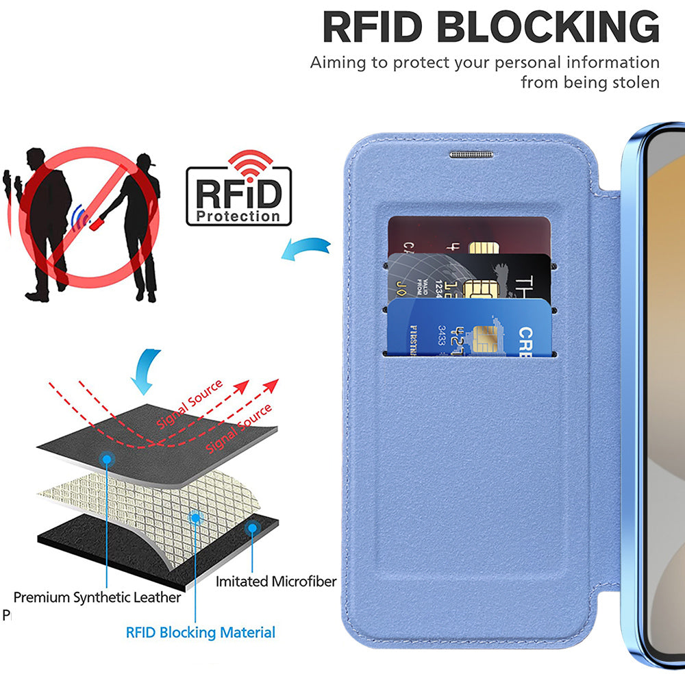 Coque MagSafe pour Samsung Galaxy S23+ S916, Techsuit, SmartMag Book, Bleu
