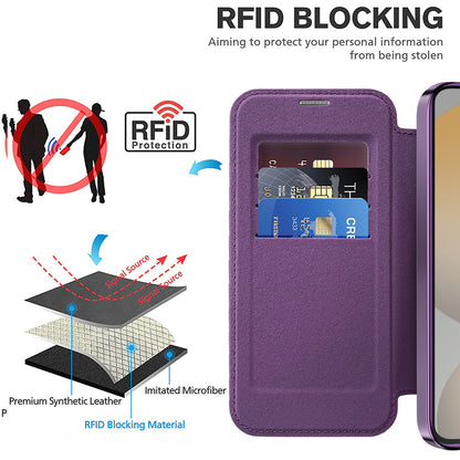 Custodia MagSafe per Samsung Galaxy S23+ S916, Techsuit, SmartMag Book, Viola