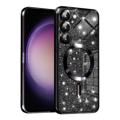 MagSafe-Hülle für Samsung Galaxy S23 S911, Techsuit, Luxury Glitter, Schwarz