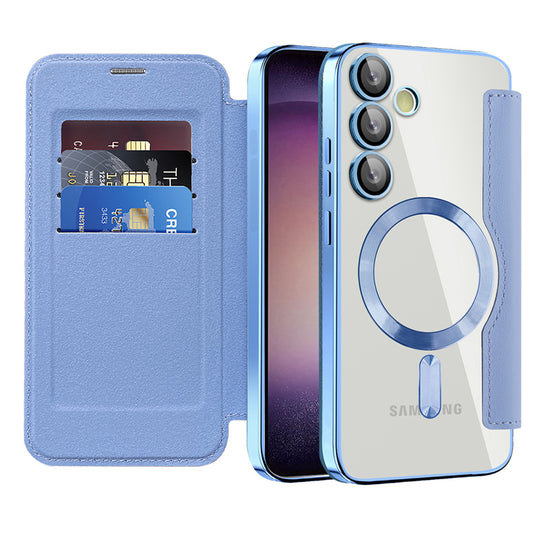 MagSafe-Hülle für Samsung Galaxy S23 S911, Techsuit, SmartMag Book, Blau