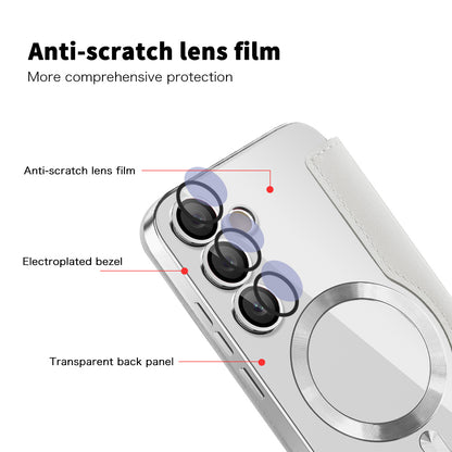 Coque MagSafe pour Samsung Galaxy S23 S911, Techsuit, SmartMag Book, Gris