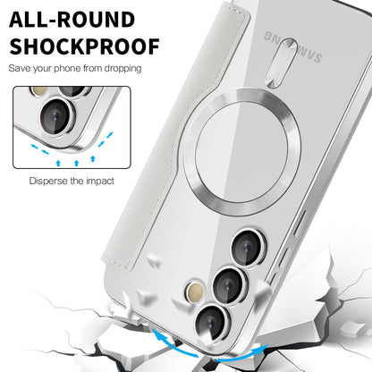 Coque MagSafe pour Samsung Galaxy S23 S911, Techsuit, SmartMag Book, Gris