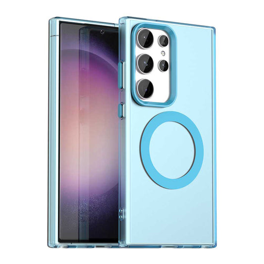 Custodia MagSafe per Samsung Galaxy S23 Ultra S918, Techsuit, CandyCase, Blu