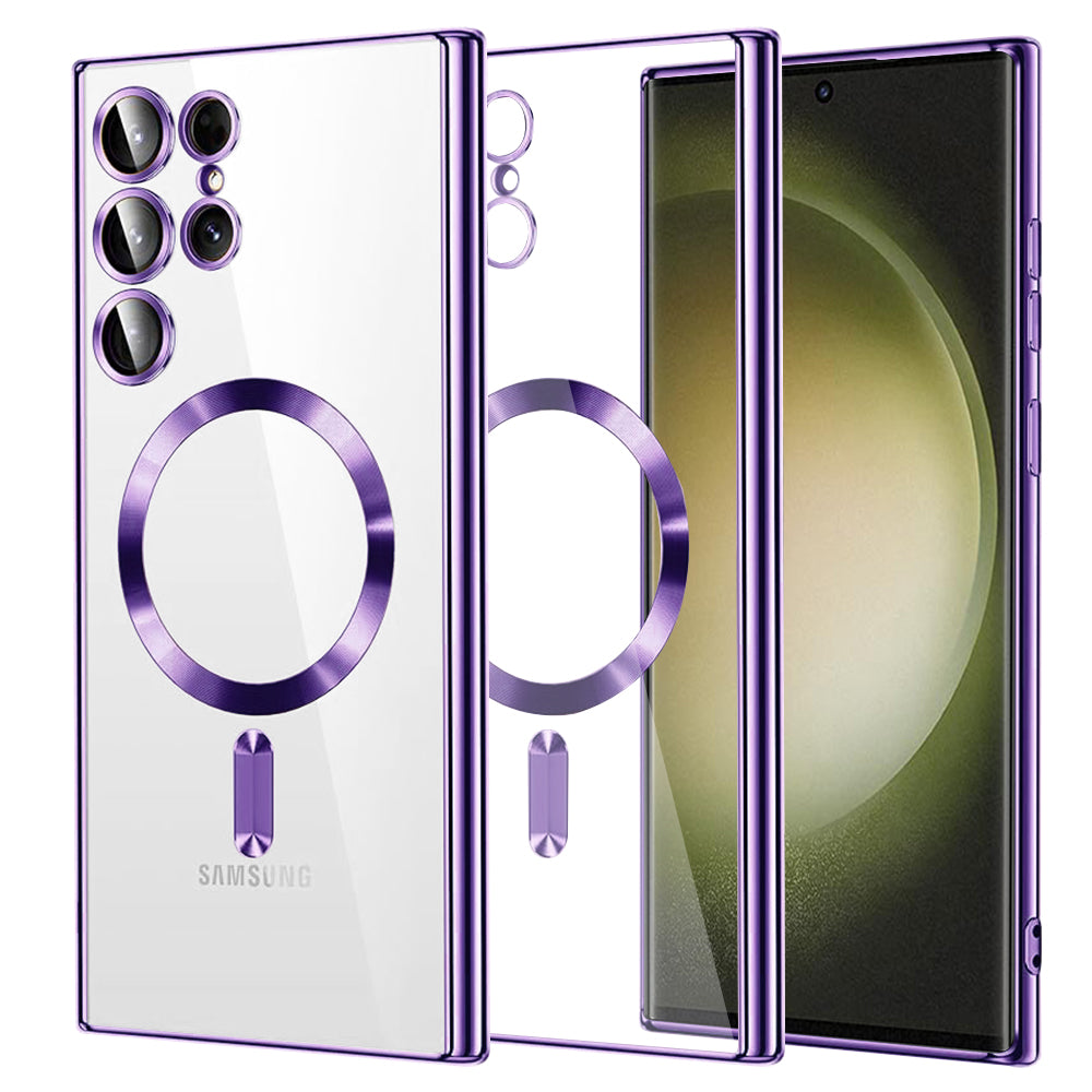MagSafe-Hülle für Samsung Galaxy S23 Ultra S918, Techsuit, Luxury Crystal, Hellviolett