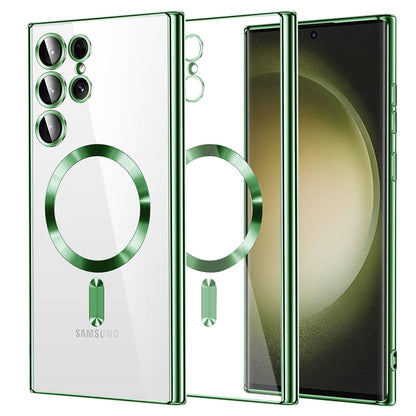 Custodia MagSafe per Samsung Galaxy S23 Ultra S918, Techsuit, Luxury Crystal, Verde Chiaro