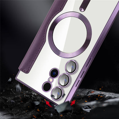 Custodia MagSafe per Samsung Galaxy S23 Ultra S918, Techsuit, SmartMag Book, Nera