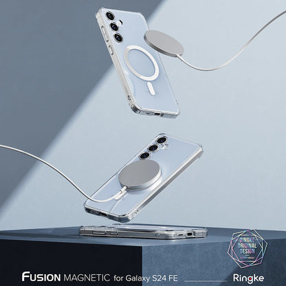 Custodia MagSafe per Samsung Galaxy S24 FE S721, Ringke, Fusion, Trasparente
