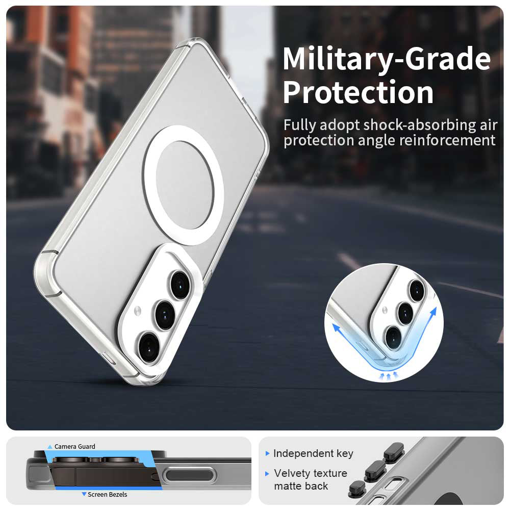 Coque MagSafe pour Samsung Galaxy S24 FE S721, Techsuit, CandyCase, Blanche
