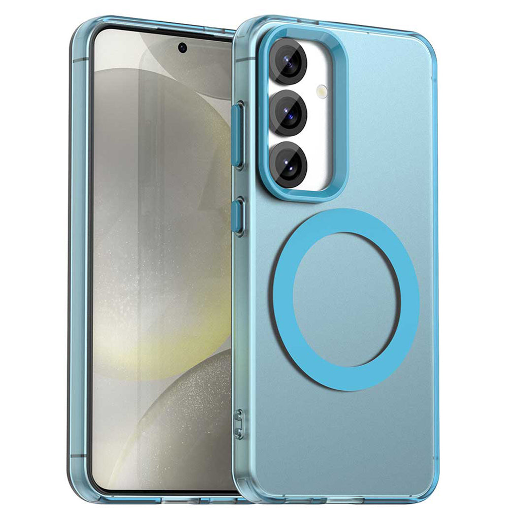 Coque MagSafe pour Samsung Galaxy S24 FE S721, Techsuit, CandyCase, Bleue