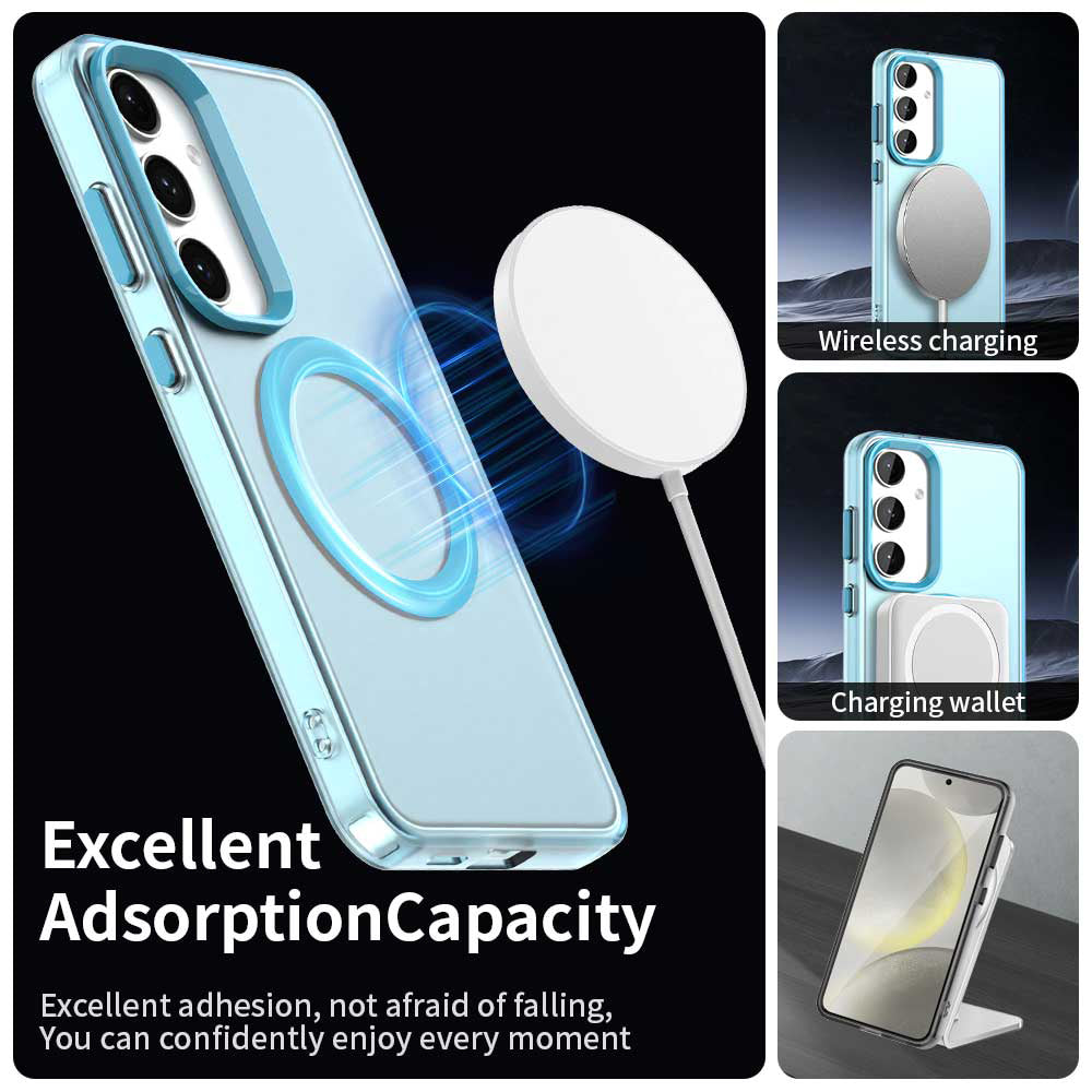Coque MagSafe pour Samsung Galaxy S24 FE S721, Techsuit, CandyCase, Bleue