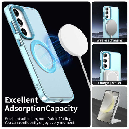 Coque MagSafe pour Samsung Galaxy S24 FE S721, Techsuit, CandyCase, Bleue