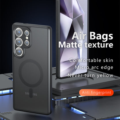 Coque MagSafe pour Samsung Galaxy S24 FE S721, Techsuit, PureFrost, Noir Satiné