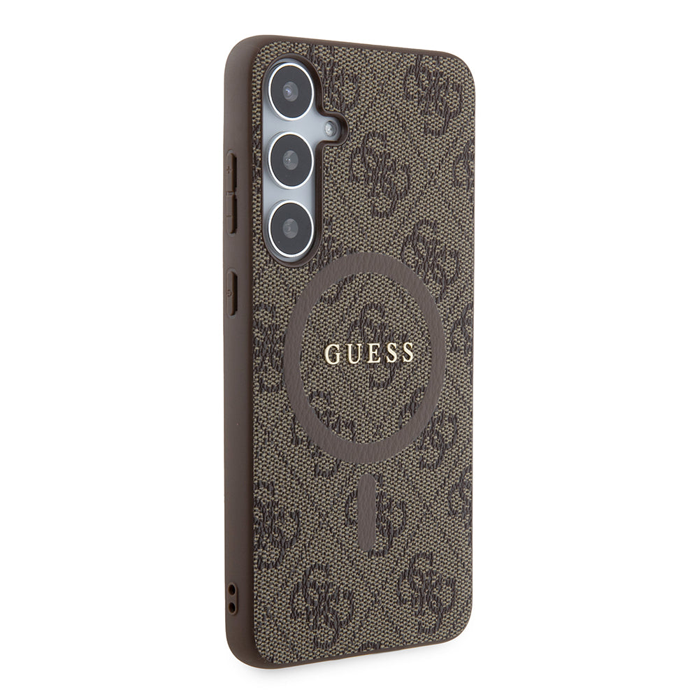 Custodia MagSafe per Samsung Galaxy S24+ S926, Guess, 4G Collection, Marrone