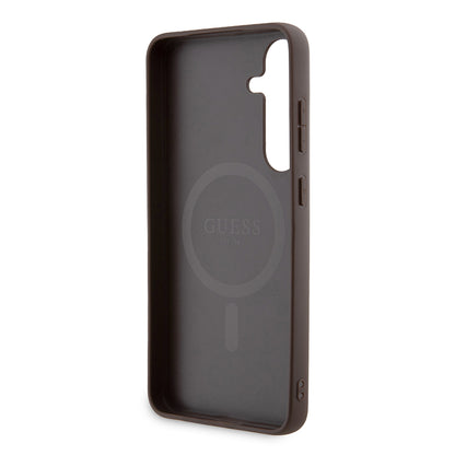 Custodia MagSafe per Samsung Galaxy S24+ S926, Guess, 4G Collection, Marrone