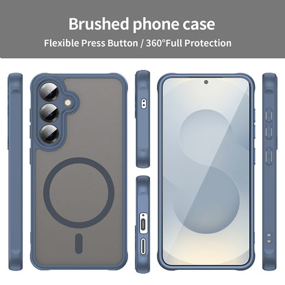 Coque MagSafe pour Samsung Galaxy S24+ S926, Techsuit, HaloFrost II, Bleu marine
