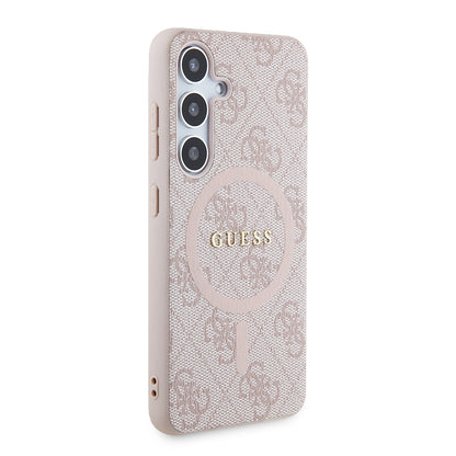 Custodia MagSafe per Samsung Galaxy S24 S921, Guess, 4G Collection, Rosa