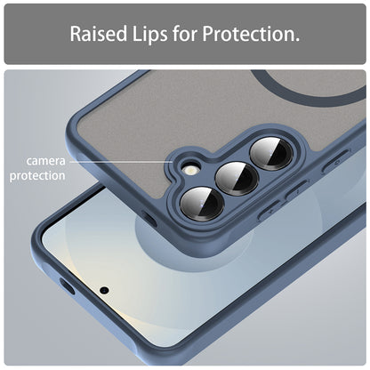 Custodia MagSafe per Samsung Galaxy S24 S921, Techsuit, HaloFrost II, Blu Navy