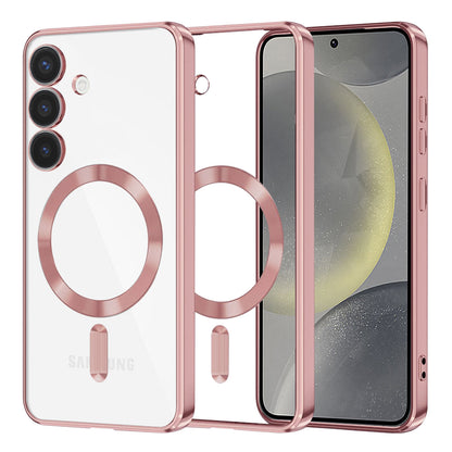 Coque MagSafe pour Samsung Galaxy S24 S921, Techsuit, Luxury Crystal, Rose