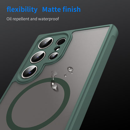 Custodia MagSafe per Samsung Galaxy S24 Ultra S928, Techsuit, HaloFrost II, Verde