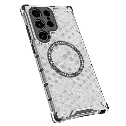 MagSafe-Hülle für Samsung Galaxy S24 Ultra S928, Techsuit, HoneyComb Shield, Weiß