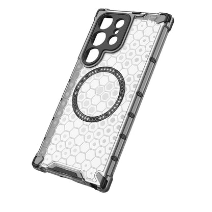 MagSafe-Hülle für Samsung Galaxy S24 Ultra S928, Techsuit, HoneyComb Shield, Weiß