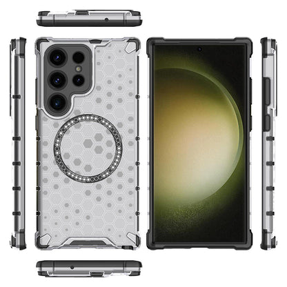 MagSafe-Hülle für Samsung Galaxy S24 Ultra S928, Techsuit, HoneyComb Shield, Weiß