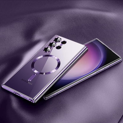 Custodia MagSafe per Samsung Galaxy S24 Ultra S928, Techsuit, Luxury Crystal, Viola Chiaro