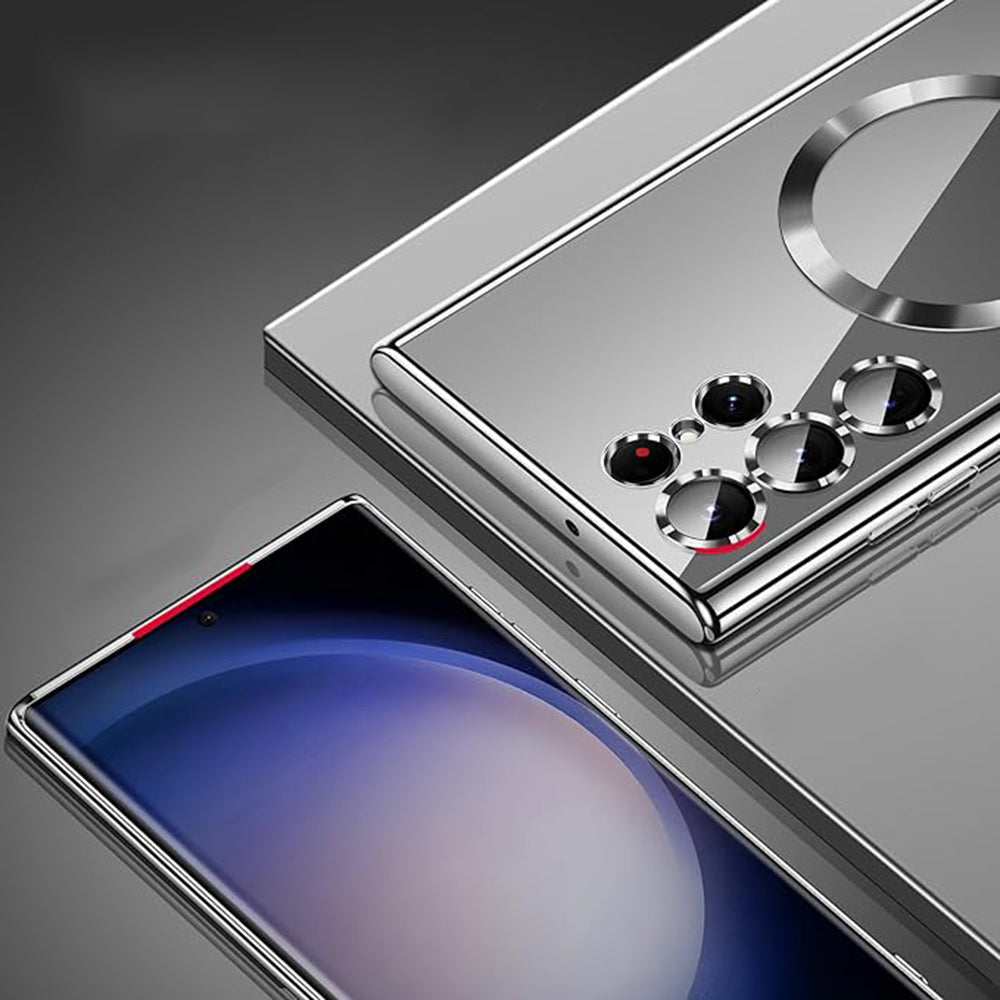 Custodia MagSafe per Samsung Galaxy S24 Ultra S928, Techsuit, Luxury Crystal, Nera