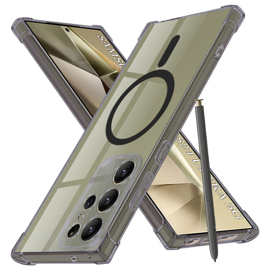 Coque MagSafe pour Samsung Galaxy S24 Ultra S928, Techsuit, Transparente Antichoc, Fumé
