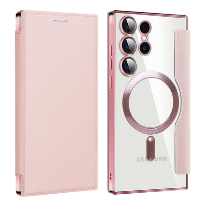Custodia MagSafe per Samsung Galaxy S24 Ultra S928, Techsuit, SmartMag Book, Rosa