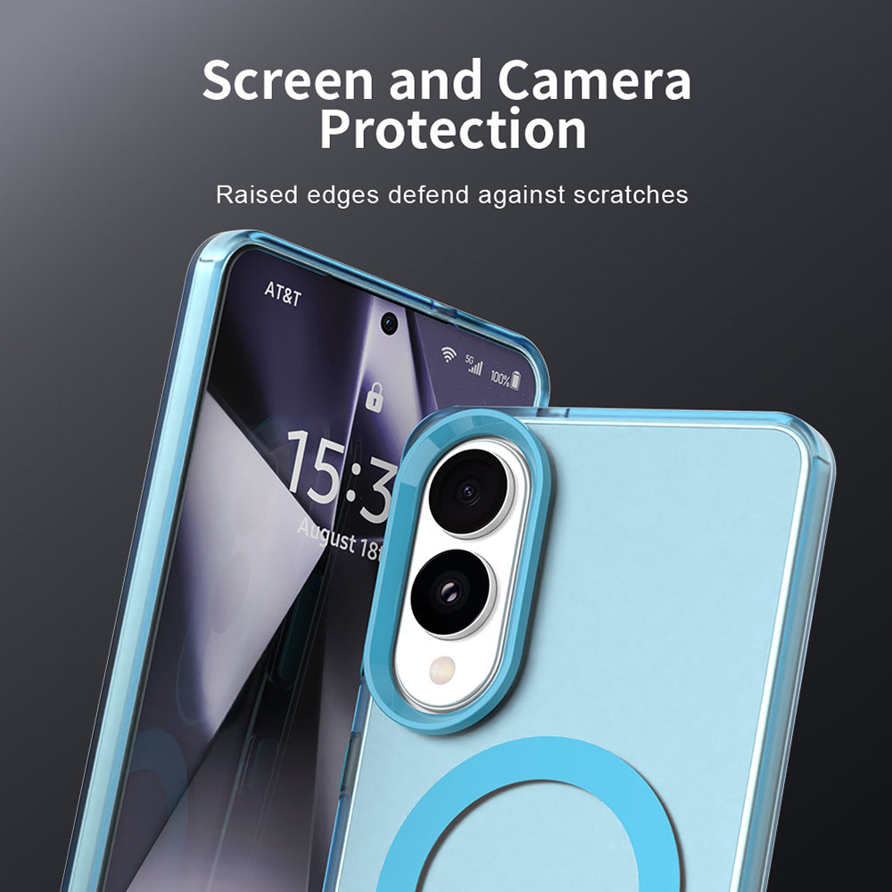 Custodia MagSafe per Samsung Galaxy S25 Edge S937, Techsuit, CandyCase, Blu