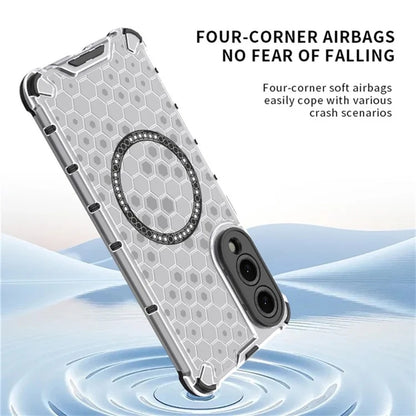 Custodia MagSafe per Samsung Galaxy S25 Edge S937, Techsuit, HoneyComb Shield, Bianca