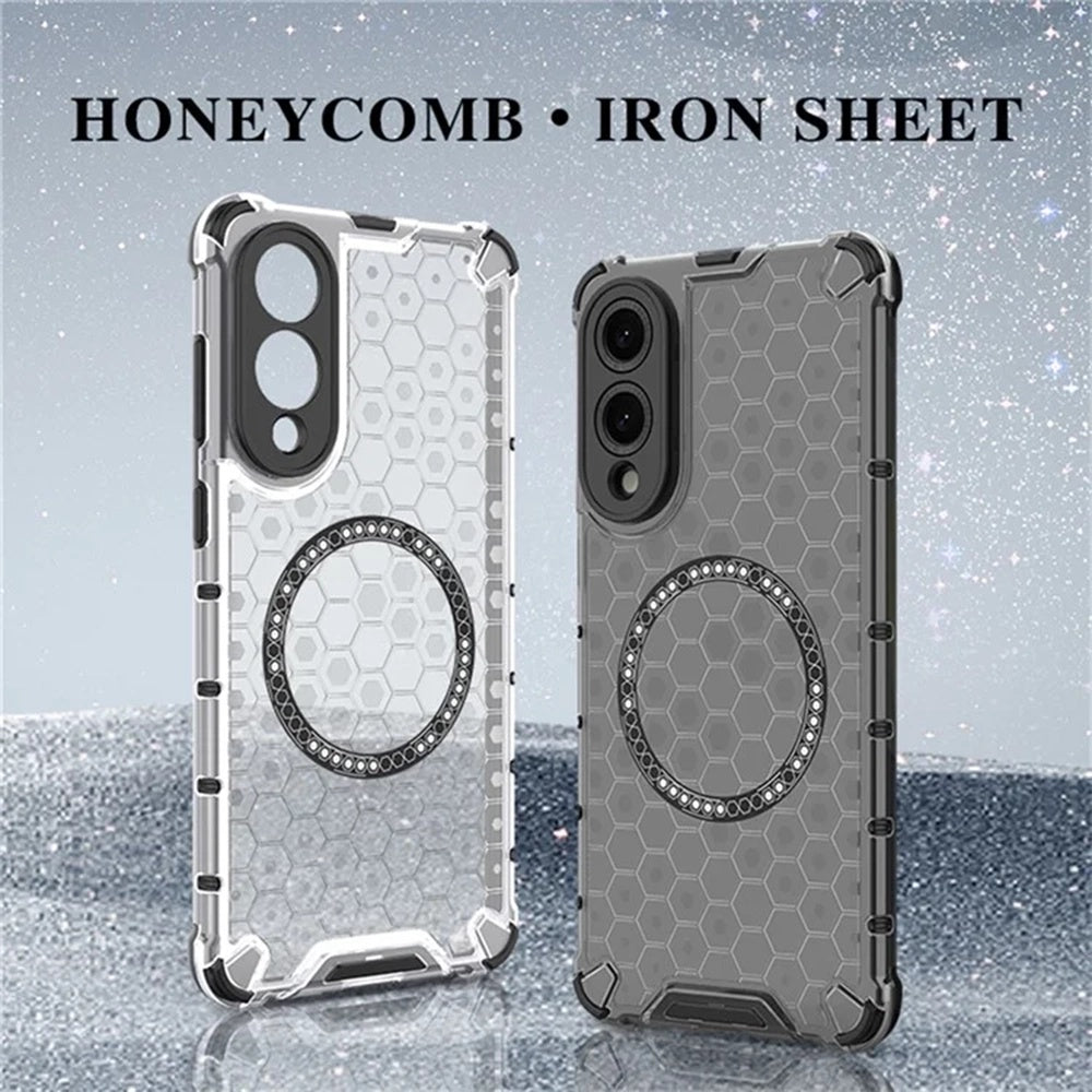 Custodia MagSafe per Samsung Galaxy S25 Edge S937, Techsuit, HoneyComb Shield, Bianca