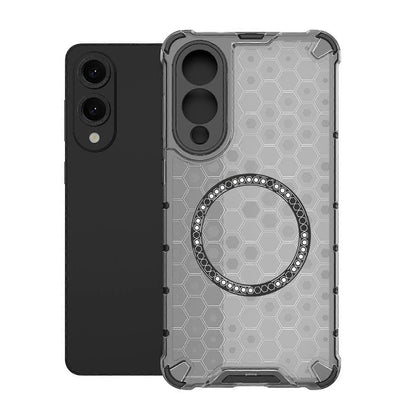 Custodia MagSafe per Samsung Galaxy S25 Edge S937, Techsuit, HoneyComb Shield, Nera