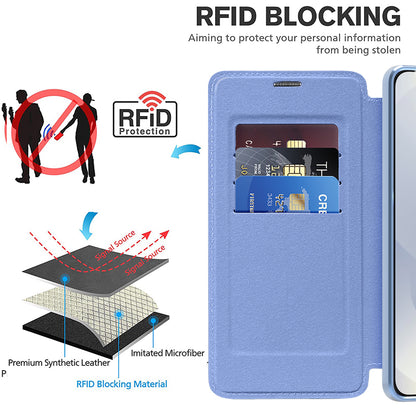 Coque MagSafe pour Samsung Galaxy S25 Edge S937, Techsuit, SmartMag Book, Bleu