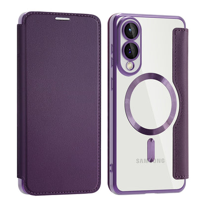 Coque MagSafe pour Samsung Galaxy S25 Edge S937, Techsuit, SmartMag Book, Violet