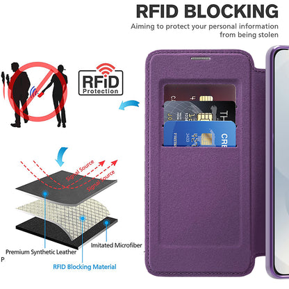 Coque MagSafe pour Samsung Galaxy S25 Edge S937, Techsuit, SmartMag Book, Violet