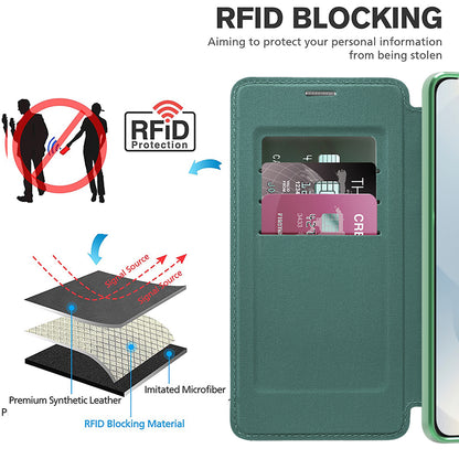 Custodia MagSafe per Samsung Galaxy S25 Edge S937, Techsuit, SmartMag Book, Verde